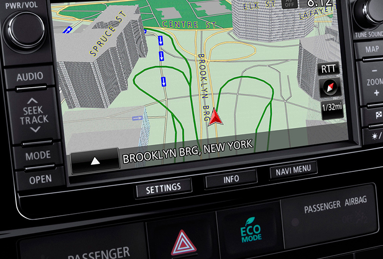 Interface GPS d'un véhicule Mitsubishi